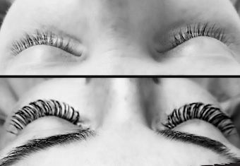 EyesArt: Wimpern vor und nach der Behandlung